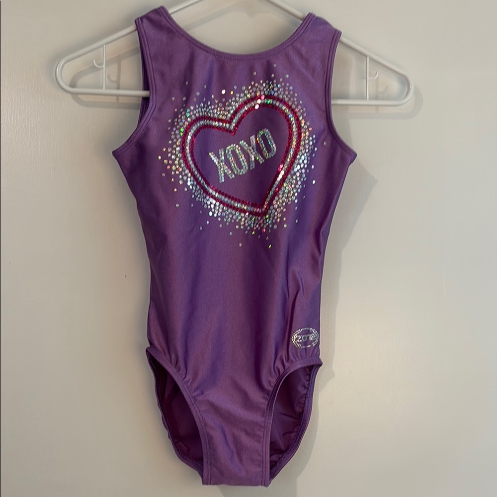 Purple XOXO Heart Leotard